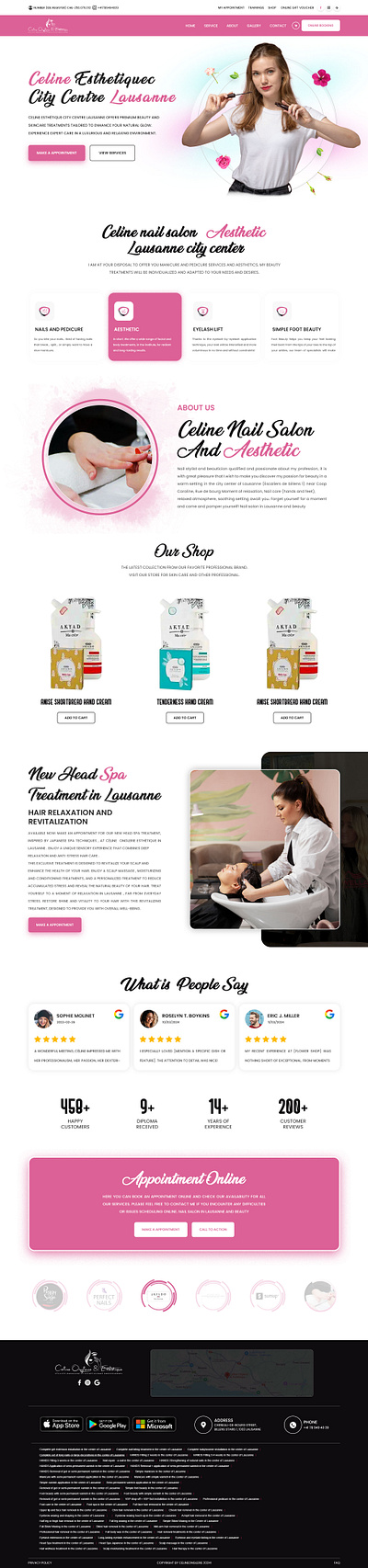 Celine Esthetiquec Website Design beauty branding css design figma graphic design illustration landing page logo photoshop ui ui design uiux ux design web web design website website design