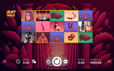 Red Room Slot Game 3d animation app betting branding casino design gambling game gameplay gaming graphic design illustration logo motion graphics slots typography ui ux vector