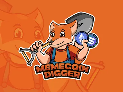 Crypto token logo design (Memecoin Digger) branding crypto token crypto token logo crypto wallet graphic design logo meme logo memecoin token logo