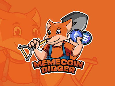 Crypto token logo design (Memecoin Digger) branding crypto token crypto token logo crypto wallet graphic design logo meme logo memecoin token logo