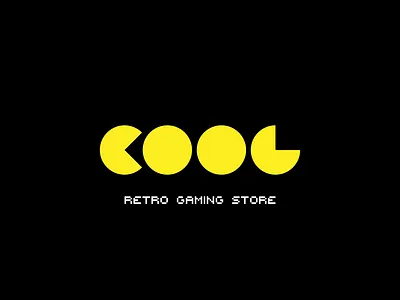 Cool retro gaming store logo arcade branding design gaming illustration logo logotype minimal pac man retro simple type typography ui