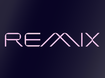 Remix Modern Typographic Logo brand brand identity branding creative design geometric font graphic design logo logo design modern modern design pink font pink purple purple purple bachground remix thin typography typo typographic design typography