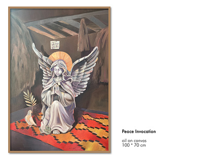 Peace Invocation angelpainting character drawing illustration oil on canvas oil painting oilpainting painting paintings sketch