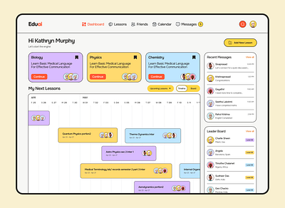 Edu Ai Dashboard application design design mobile app design product design ui uiux ux visual design