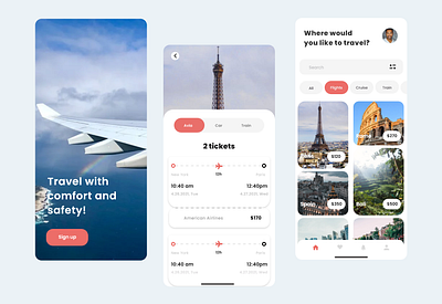 Travelling App UI Design branding design landing page mobile ui mobile ux typography ui uiux ux website