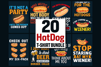 Hot-Dogs T-Shirt Design Bundle custom t shirt yummy