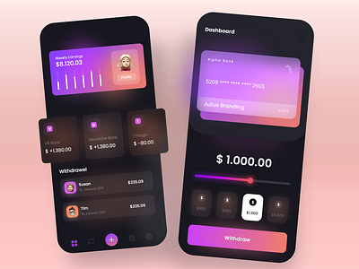 Banking App - Mobile Design 2021 2021 design 2021 trend alphadesign app ui bank banking banking app clean design designs illustration julius branding logo modern online online banking trends trendy ui