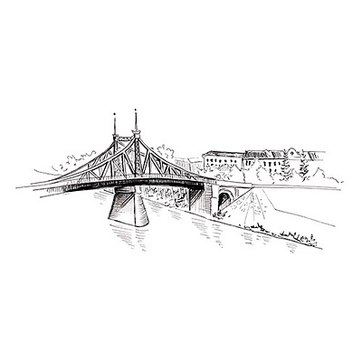 Cityscape with bridge and river. volga river