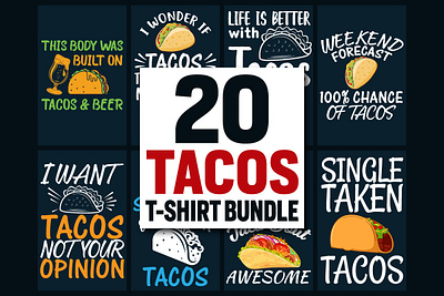 Tacos T-Shirt Design Bundle buck t shirt design taco lover