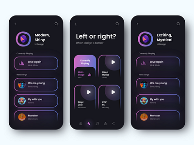 Music App - Mobile Design Concept 2021 2021 design 2021 trend alphadesign animaiton app clean cool design designs illustration julius branding logo modern music music app music trends trends trendy ui