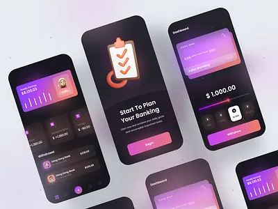 Banking App - Mobile Design Concept 2021 2021 design 2021 trend alphadesign bank banking banking app clean design designs illustration julius branding logo modern online bank online banking secure trends trendy ui