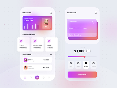 Banking App - Mobile Design 2021 2021 design 2021 trend 3d alphadesign animation app banking branding clean design designs graphic design illustration julius branding logo modern motion graphics trends ui