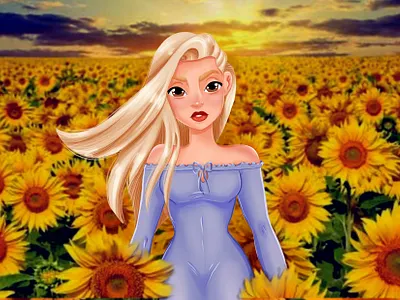 Sunbeam girl animation cartoon character character creative design disney style graphic design illustration motion graphics photoshop procreate