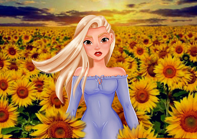 Sunbeam girl animation cartoon character character creative design disney style graphic design illustration motion graphics photoshop procreate