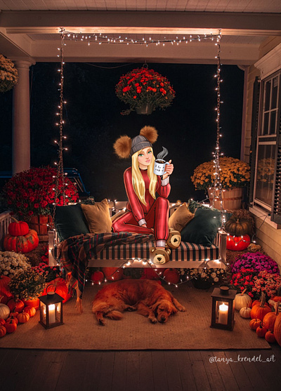 X-Mas girl animation branding cartoon character character creative design disney style graphic design illustration photoshop procreate