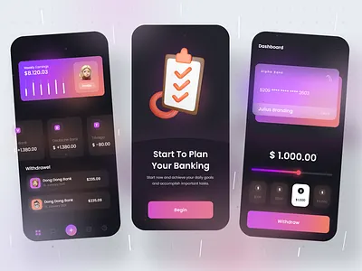 Banking App - Mobile Design Concept 2021 2021 design 2021 trend 3d alphadesign animation banking branding clean design designs graphic design illustration julius branding logo mobile modern motion graphics trends ui