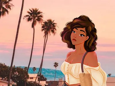 Miami Girl animation branding cartoo cartoon character character creative design graphic design illustration motion graphics photoshop procreate