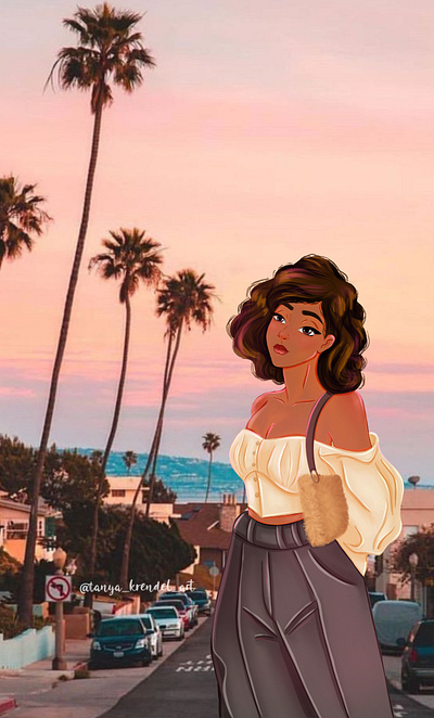 Miami Girl animation branding cartoo cartoon character character creative design graphic design illustration motion graphics photoshop procreate