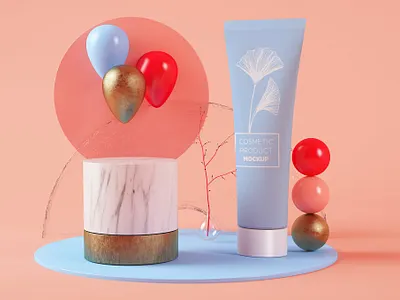 Surreal Platform branding cream tube cream tube scene design free freebie identity illustration minimal mockup modern photoshop product mockup scene psd scene psd mockup set surreal surreal product tube psd wrapper
