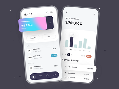 Banking App - Mobile Design Concept 2021 2021 design 2021 trend 3d alphadesign animation bank bank app banking branding clean design designs graphic design illustration julius branding logo motion graphics trends ui
