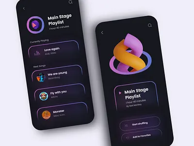 Music App - Mobile Design 2021 2021 design 2021 trend 3d alphadesign animation app branding clean design designs graphic design illustration julius branding logo mobile modern motion graphics music ui