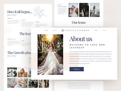 Love & Lavender - UI concept for wedding service best shot caligra calligraphy clean design concept creative design design idea fonts graphic design landing page light like for like minimalism modern design trendy ui website design wedding