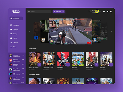 Twitch Webdesign design redesign trend twitch ui ui design uidesign uiux ux uxdesign