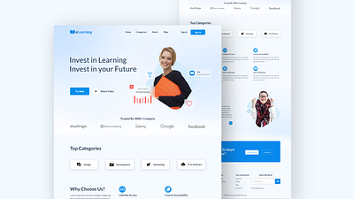 Online Course Landing Page Design Concept course website design landing page design landingpage online course website ui ui design ux website concept website design