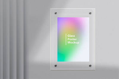 Glass Poster Mockup artwork banner brand branding creative design glass gradient logo mockup poster poster design poster template posters posters template presentation print screen showcase texture