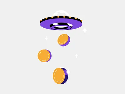Coins alien coin design flat design illustration illustrator money stars ufo vector