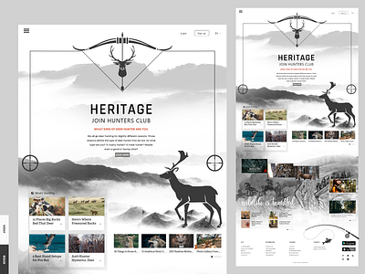 Animal Hunters Website Homepage animal color palette deer hunt design hunt hunting illustration kill landing page logo new ui uiux web website