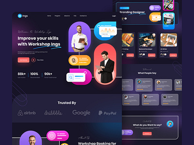 Workshop - Website Design clean ui dark dark web design events landingpage skills trend design trend web design ui ui design uiux design webdesign workshop booking workshop web design workshop website