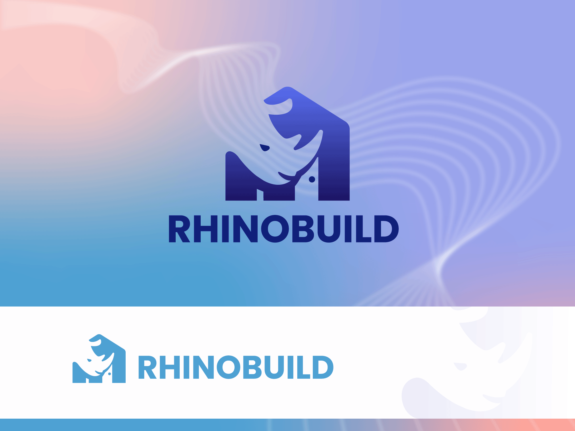 Rhinobuild logo branding design design art drowning graphic design home logo house logo illustration illustrator letter mark logo logo design logo mark real estate braning real estate logo ui vector art