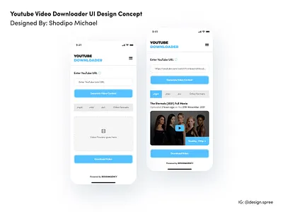 YouTube Video Downloader UI Design Concept 🔥💯🚀 3d animation branding clean concept creative design download figma future graphic design idea illustration light logo motion graphics ui ux video youtube