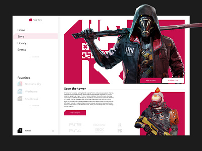 Mode Store - Gaming Browser deals design flat gaming interface light news store ui ux web website