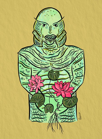 Creature from the Black Lagoon -My Favorite Goon creature from the black lagoon digital art draw everyday goon halloween illustration myth