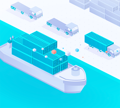Wave BL cargo 2d blockchain cargo illustration ship techillustration vector