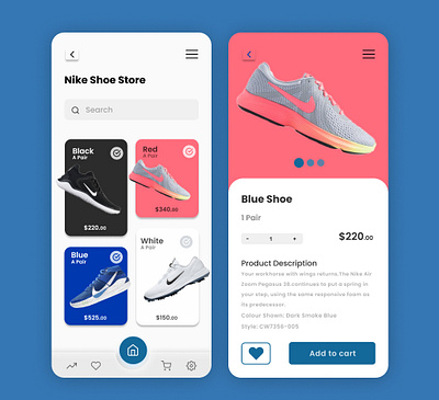 Nike Shoe store design android app app delivery app design figma graphic design ico illustration leading page logo ui • android ui • iphone ui • mobile ui • user interface