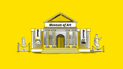 Museum of art 2d appillustration art artists doodle explainervideo illustration musuem
