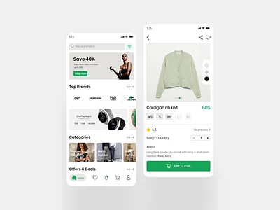 SHEN Ecommerce- Home& Product Screens ui