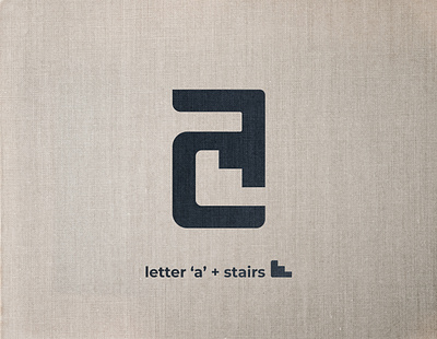 A + STAIRS NEGATIVE SPACE LOGO branding design graphic design illustration initials letter logo logo design logo designer logo inspiration logocreator logomaker minimal mockup modern negative space stairs type typography white space