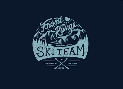 Front Range Ski Team badge design colorado colorado skiing design front range graphic design handlettering illustration illustration art illustration design illustrator lettering ski team t shirt design