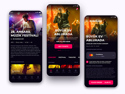 Online Music Events App app application design mobile streaming ui ux video