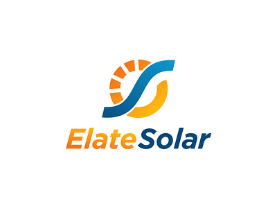 Elate Solar logo design concept branding design energy flat logo minimal minimalist monogram power solar solar company typography vector