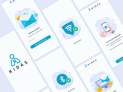 Kidas - Smart device connection adobe xd app kidas mobile design onborading product design user experience visual design