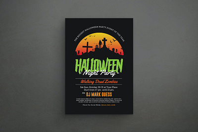 Halloween Party catalog clean design flyer ghost halloween halloween flyer halloween party horror illustration indesign magazine night october poster poster template print printable pumpkin template