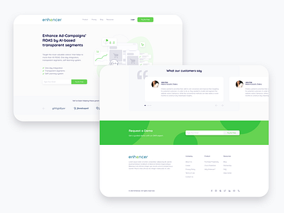 Enhencer Landing Page landing page saas ui ux website