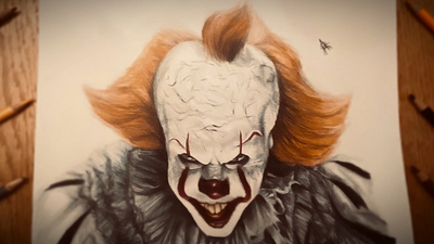 Pennywise Drawing alittlesketchy art coloredpencils drawing halloween it pennywise realistic