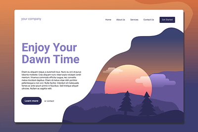 Dawn Time - Landing Page app blog design donation events graphic design html landing landing page multipurpose page purpose shop ui ui design ux ux design web web development website