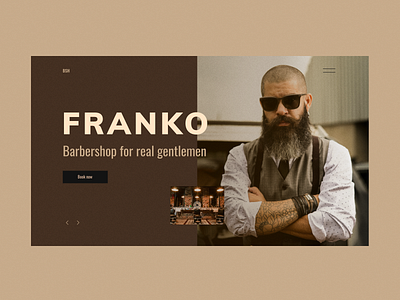 Website design concept for barbershop. corporate website for barbershop fashion website man modern design tilda website layout